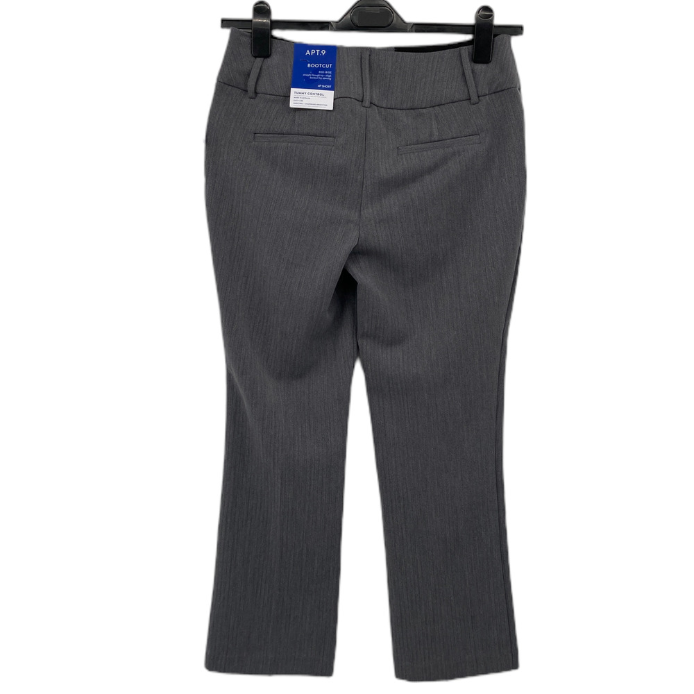 Apt. 9 Petite Bootcut Mid Rise Herringbone Tummy Control Dress Pants - Picture 2 of 4